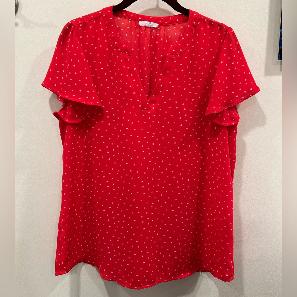 Maurices size M - Red and White Polka Dot Blouse
